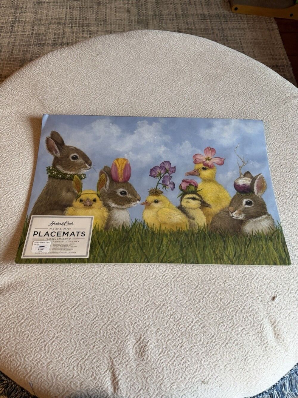 Hester & Cook Pad 24 Paper Placemats Festive Garden Gathering Easter Duck Bunn